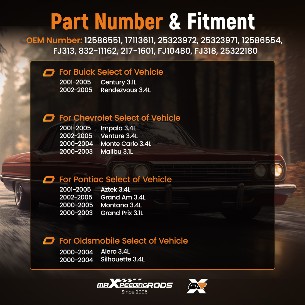 6pcs Fuel Injectors compatible for Chevy Impala Venture compatible for Pontiac 3.4L V6 2000-2005 25323971