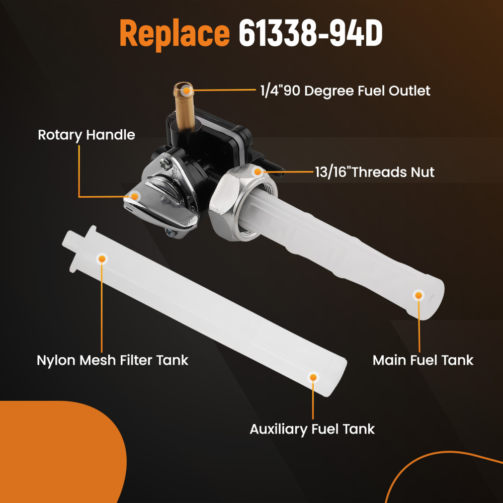 Fuel Valve Petcock Switch Kit compatible for Harley FLST FXST FLT FXD 1995-2001 61338-94D