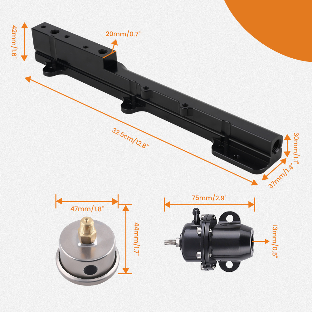 High Fuel Pressure Regulator Gauge Rail Line compatible for Acura Integra B-SeriesEngines