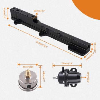 High Fuel Pressure Regulator Gauge Rail Line compatible for Acura Integra B-SeriesEngines