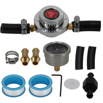1-5 PSI Adjustable Fuel Pressure Regulator Carburetor Kit w/ 8mm 10mm Hose