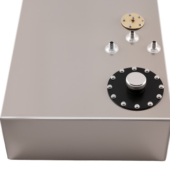 17 Gallon 64L Aluminum Fuel Tank+Cap+Level Sender+Steel Line Kit for Hot Rod