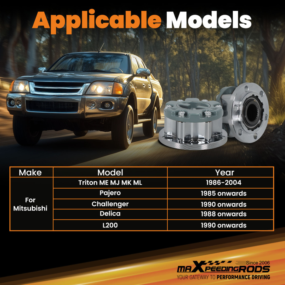 Pair New Free Wheel Bearing Hub Lock MD886389 compatible for Mitsubishi Pajero compatible for Triton L200