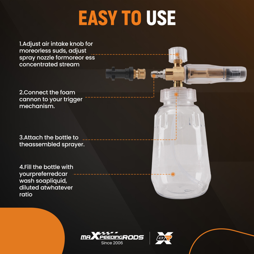 1L Car Wash Foam Lance for Karcher K Series K2-K7 Pressure Washer Connector