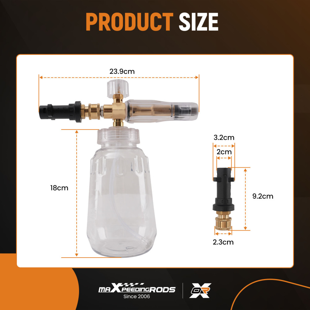 1L Car Wash Foam Lance for Karcher K Series K2-K7 Pressure Washer Connector