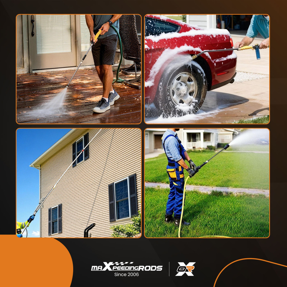 Gutter Cleaning Tool Pressure Washer Rod 4000PSI Brass Spray Extension Wand