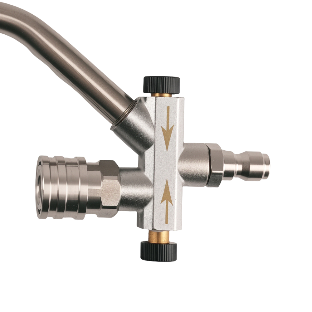 2 Way Foam Bar for Pressure Washer Gun Nozzle Dual Connector Stainless Wand