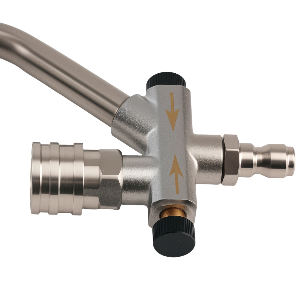 2 Way Foam Bar for Pressure Washer Gun Nozzle Dual Connector Stainless Wand