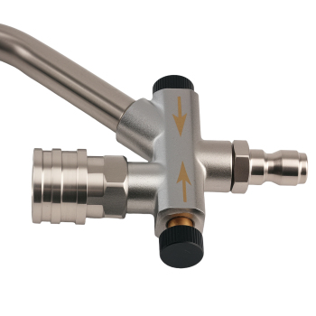 2 Way Foam Bar for Pressure Washer Gun Nozzle Dual Connector Stainless Wand