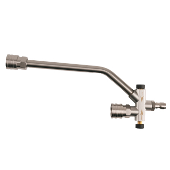2 Way Foam Bar for Pressure Washer Gun Nozzle Dual Connector Stainless Wand