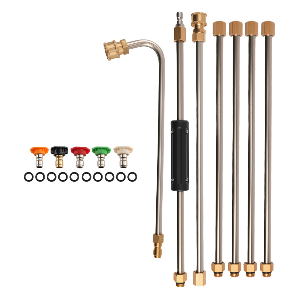 Extension Rod Gutter Cleaner for Pressure Washer 6 Piece Kit Brass 4000PSI