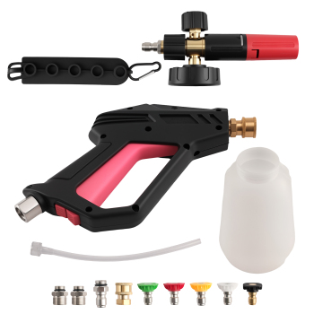 4000PSI Pressure Washer Snow Foam Cannon Lance Gun with 5 Nozzles Tips