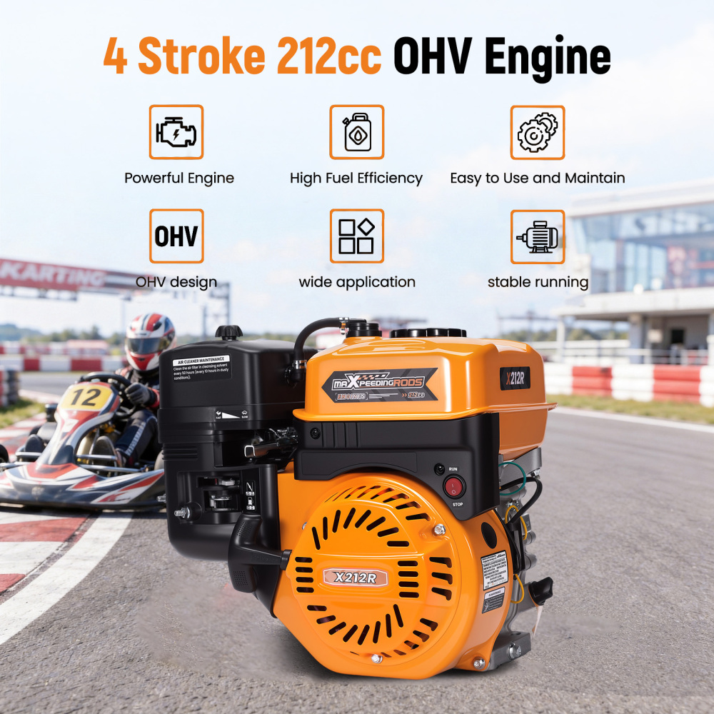 212cc 7HP Engine Motor Gas Pull Start Horizontal OHV For Pressure Washers