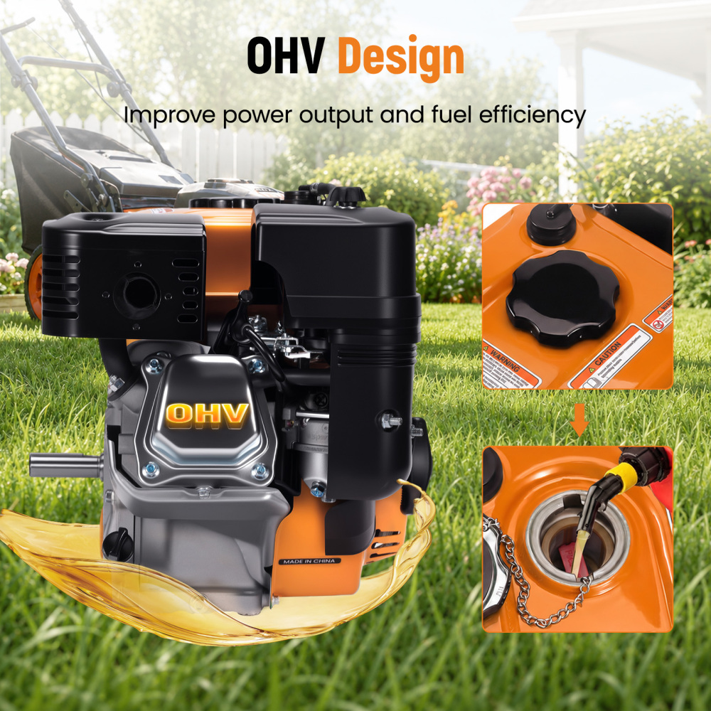 212cc 7HP Engine Motor Gas Pull Start Horizontal OHV For Pressure Washers