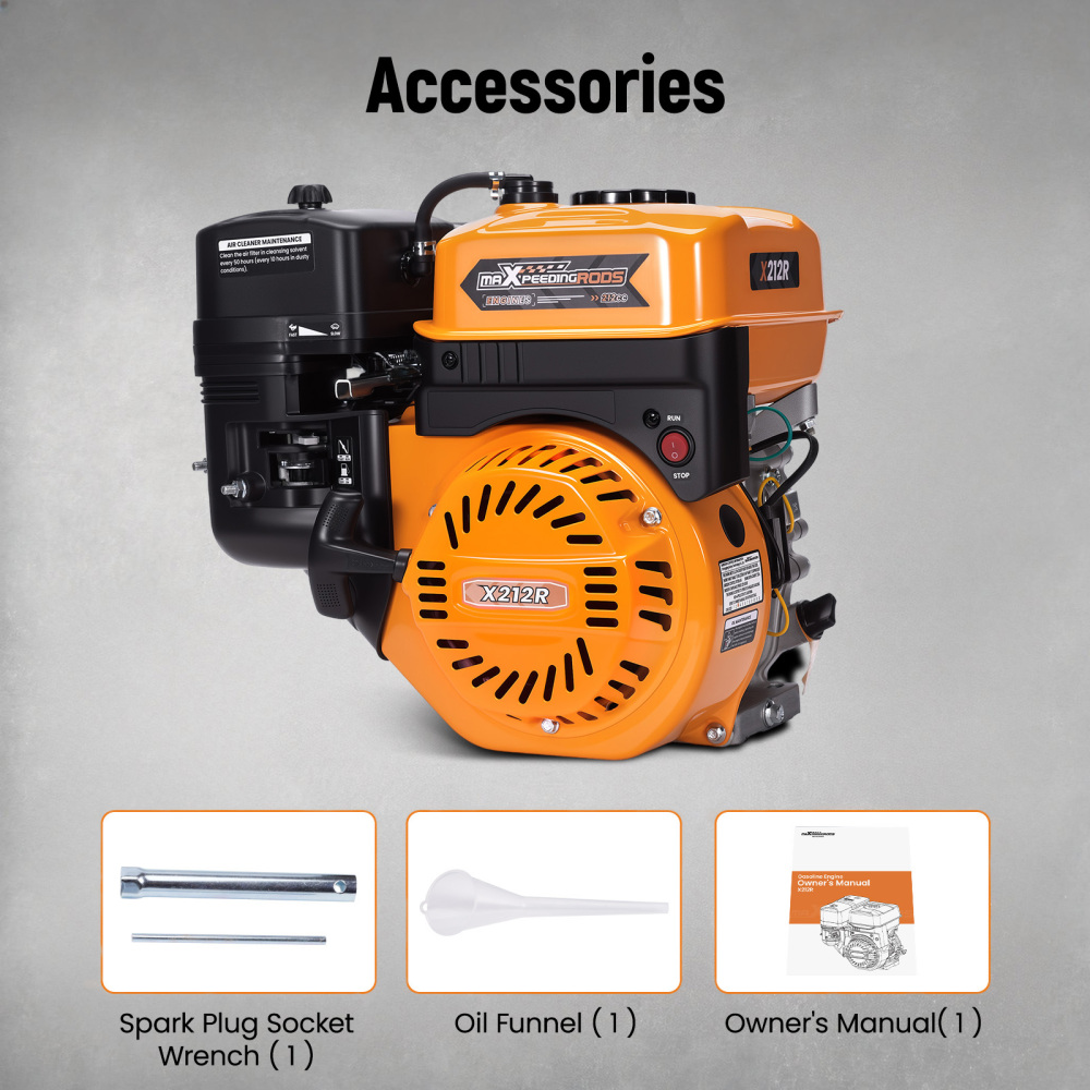 212cc 7HP Engine Motor Gas Pull Start Horizontal OHV For Pressure Washers