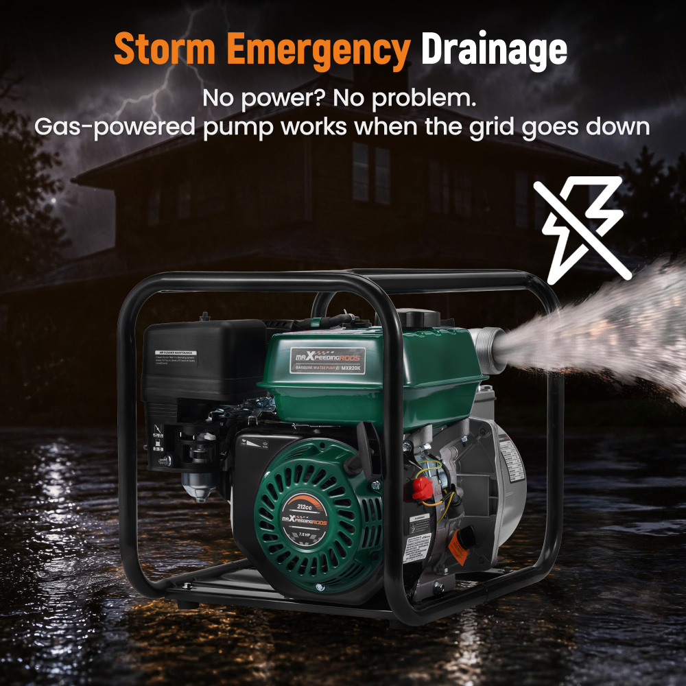 2 inch Gas Powered Water Pump Kit 212cc 4-stroke 158GPM For Irrigation