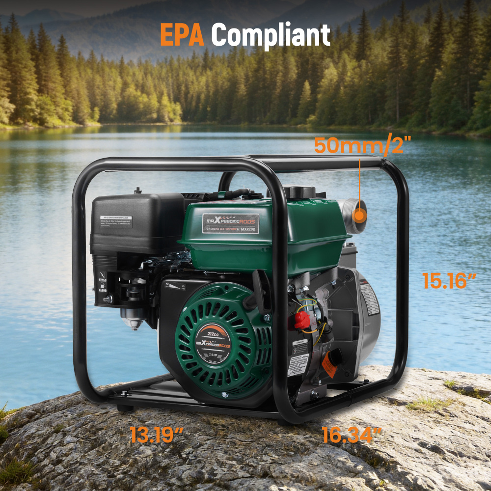2 inch Gas Powered Water Pump Kit 212cc 4-stroke 158GPM For Irrigation