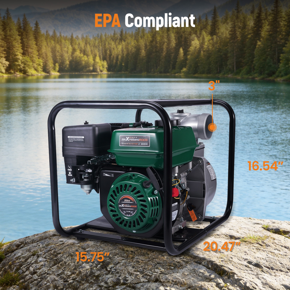 3 inch Gas Powered Water Pump 212cc 4-stroke 264GPM For Flood Irrigation