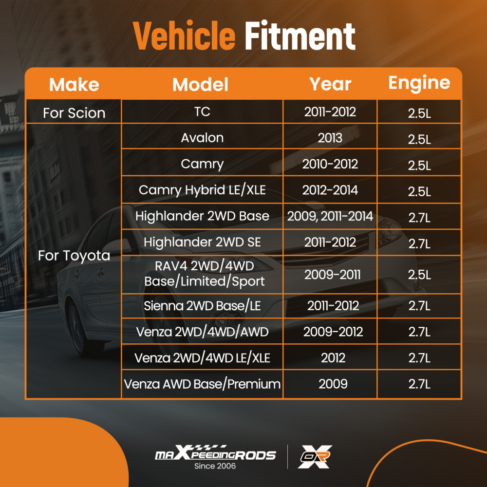 Variable Valve Timing VVT Sprocket compatible for Toyota RAV4 Venza compatible for Camry Highlander Sienna
