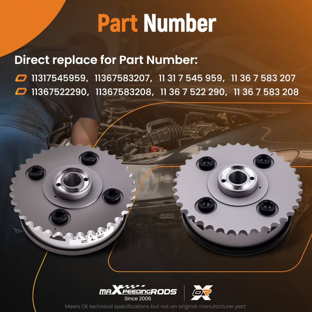 Pair Exhaust+Intake Camshaft Adjuster compatible for BMW 128i 135i 325i 328i 330i 335i 435i