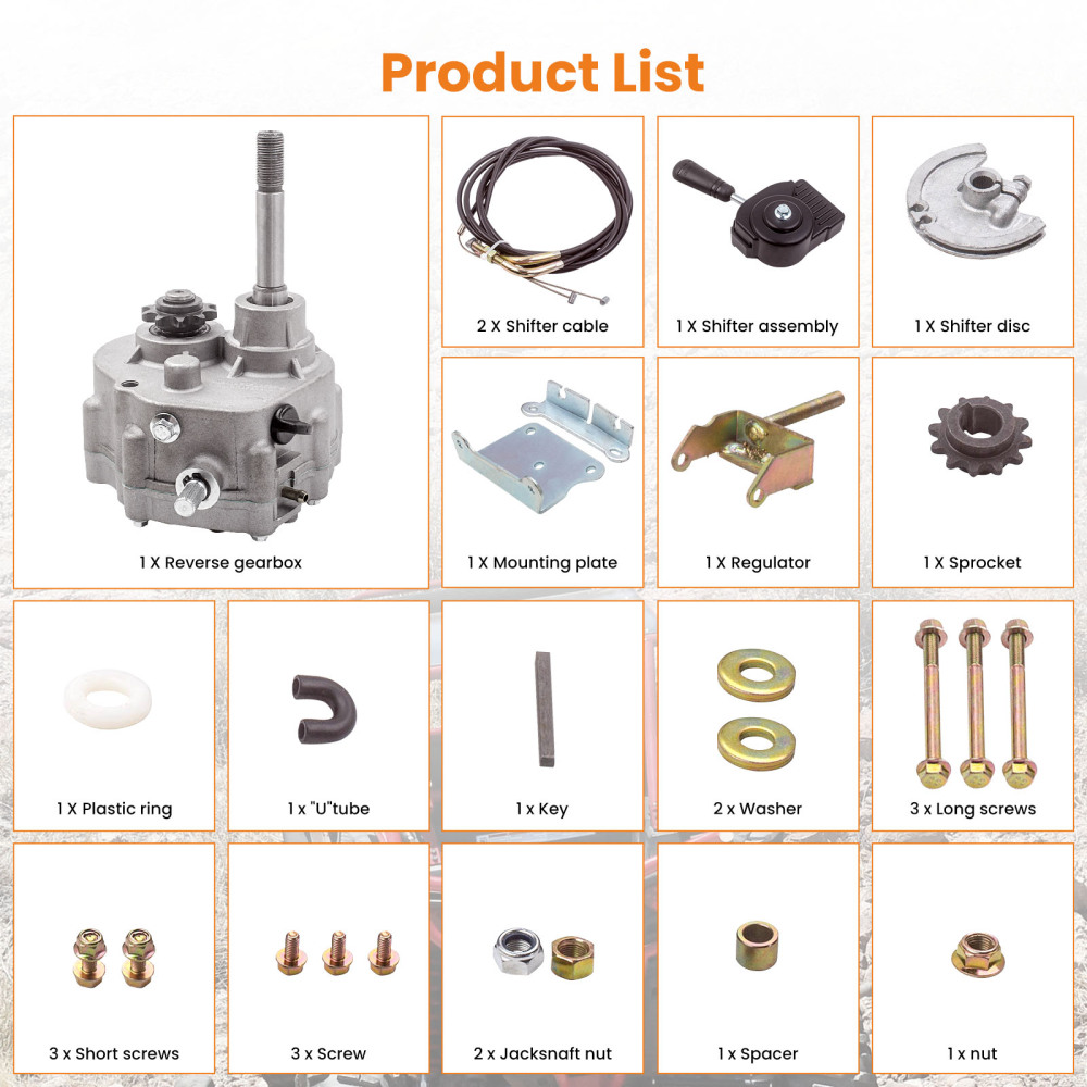 CSR Go Kart Forward Reverse Gear box Fit For 2HP-11HP Engine Transmission