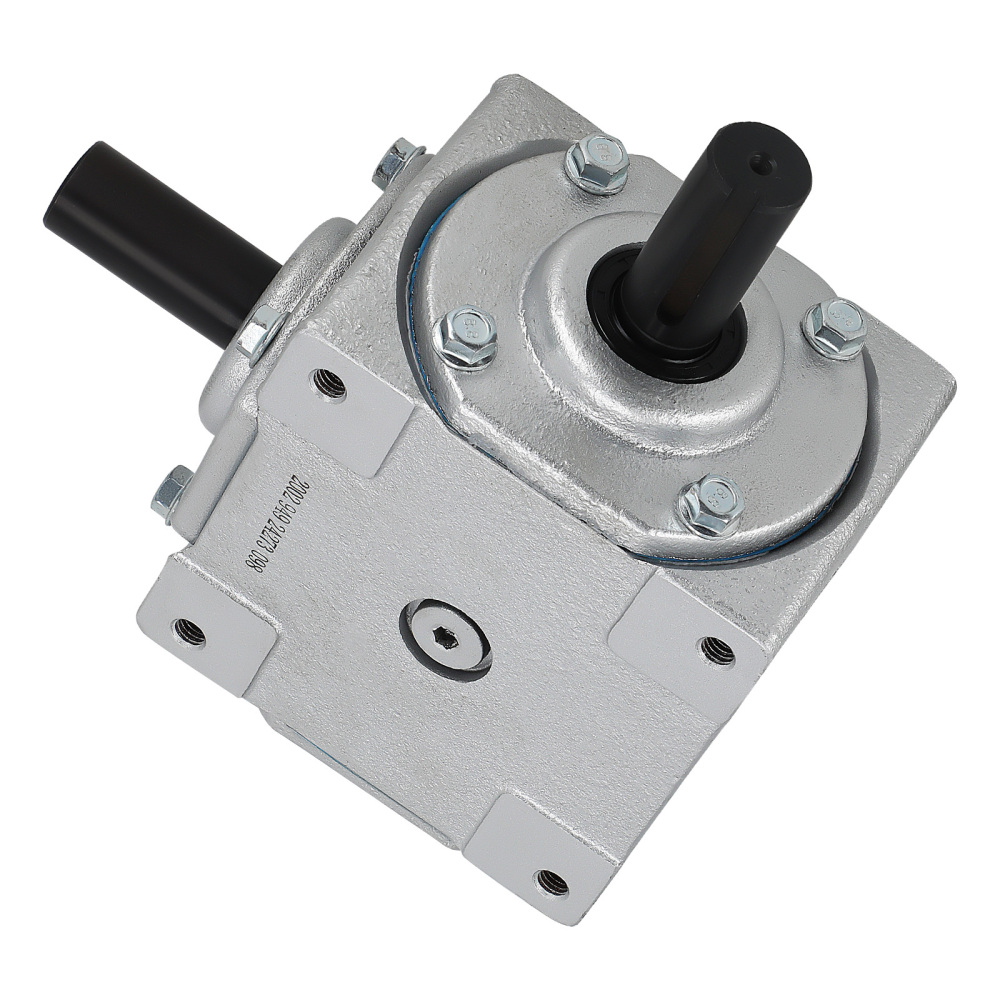 40 HP Right Angle Bevel Gearbox with 2 Keyed Shafts CW/CW 1:1 1800 Max RPM