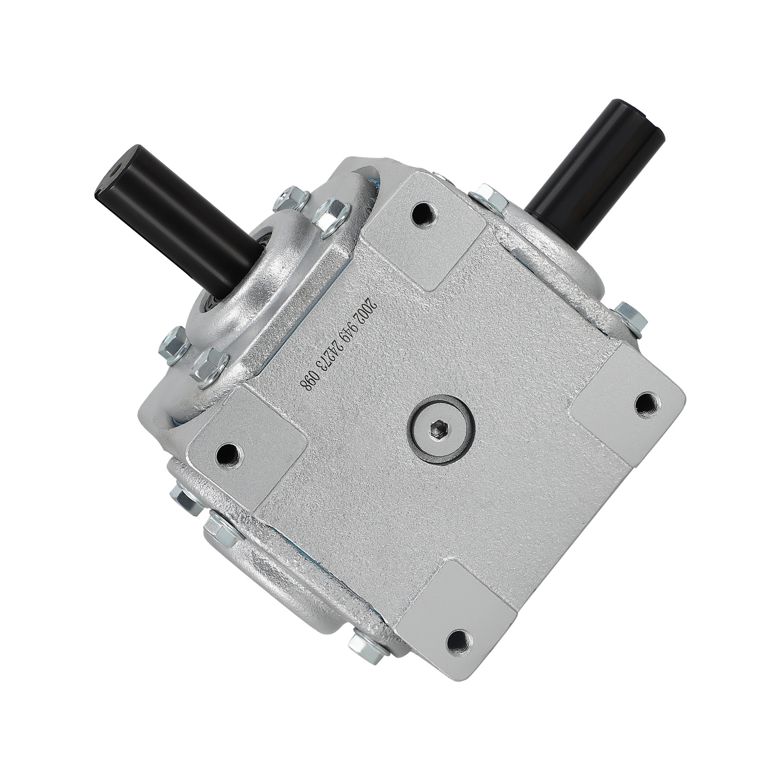 40 HP Right Angle Bevel Gearbox with 2 Keyed Shafts CW/CW 1:1 1800