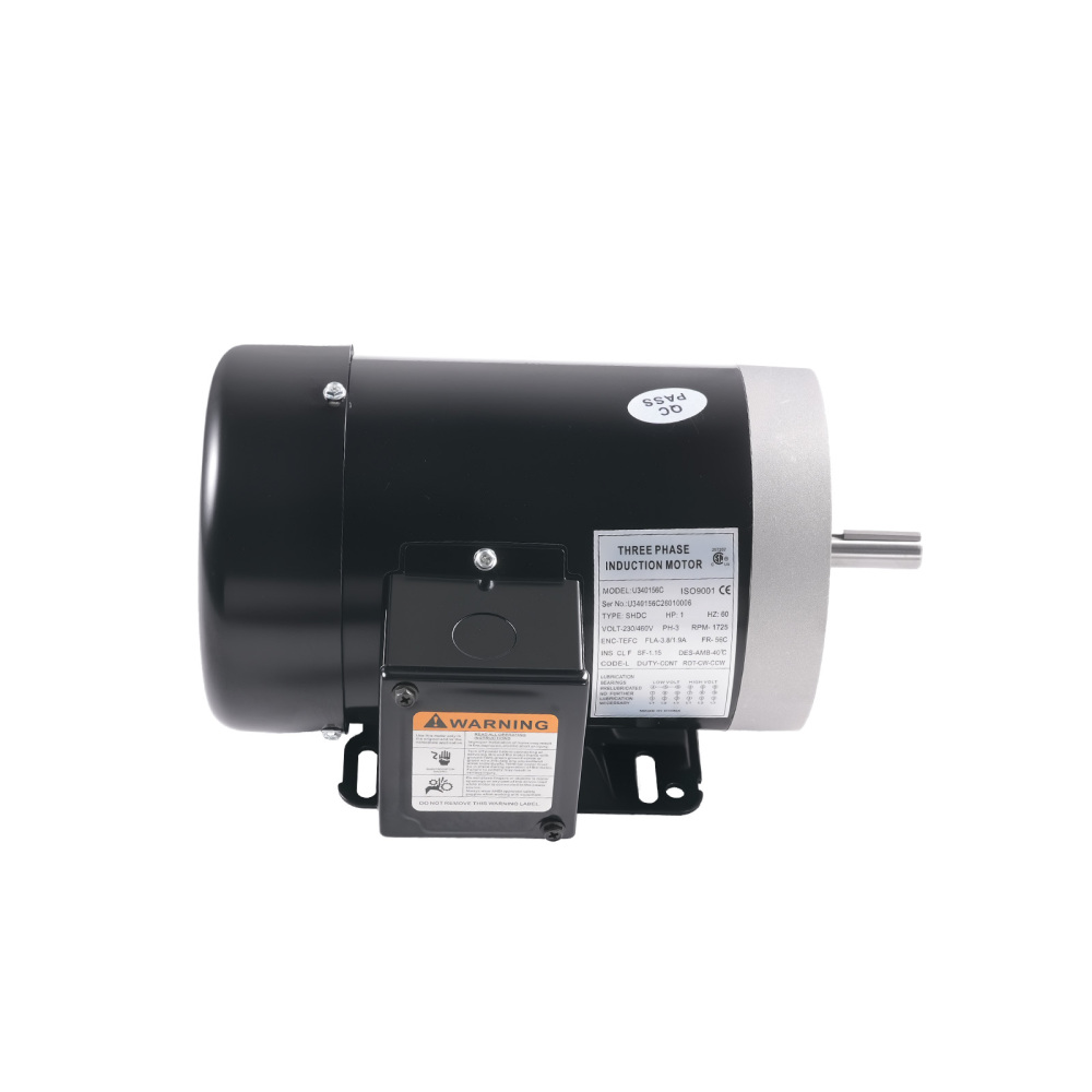 Electric Motor 1 HP Three Phase 56C Frame 1725 RPM TEFC 230/460 Volt ５/8“