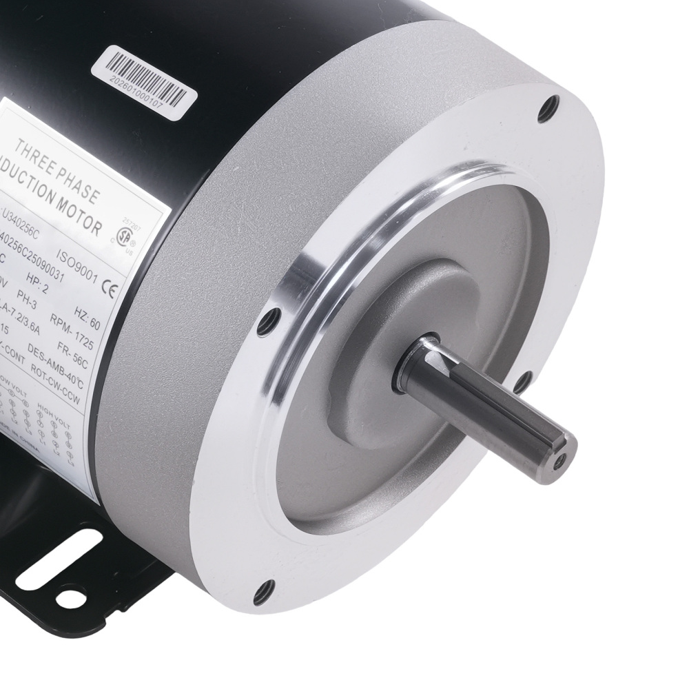 2 HP 3 Phase Electric Motor 56C Frame 1800 RPM TEFC 230 / 460 Volt compatible for AC Motor