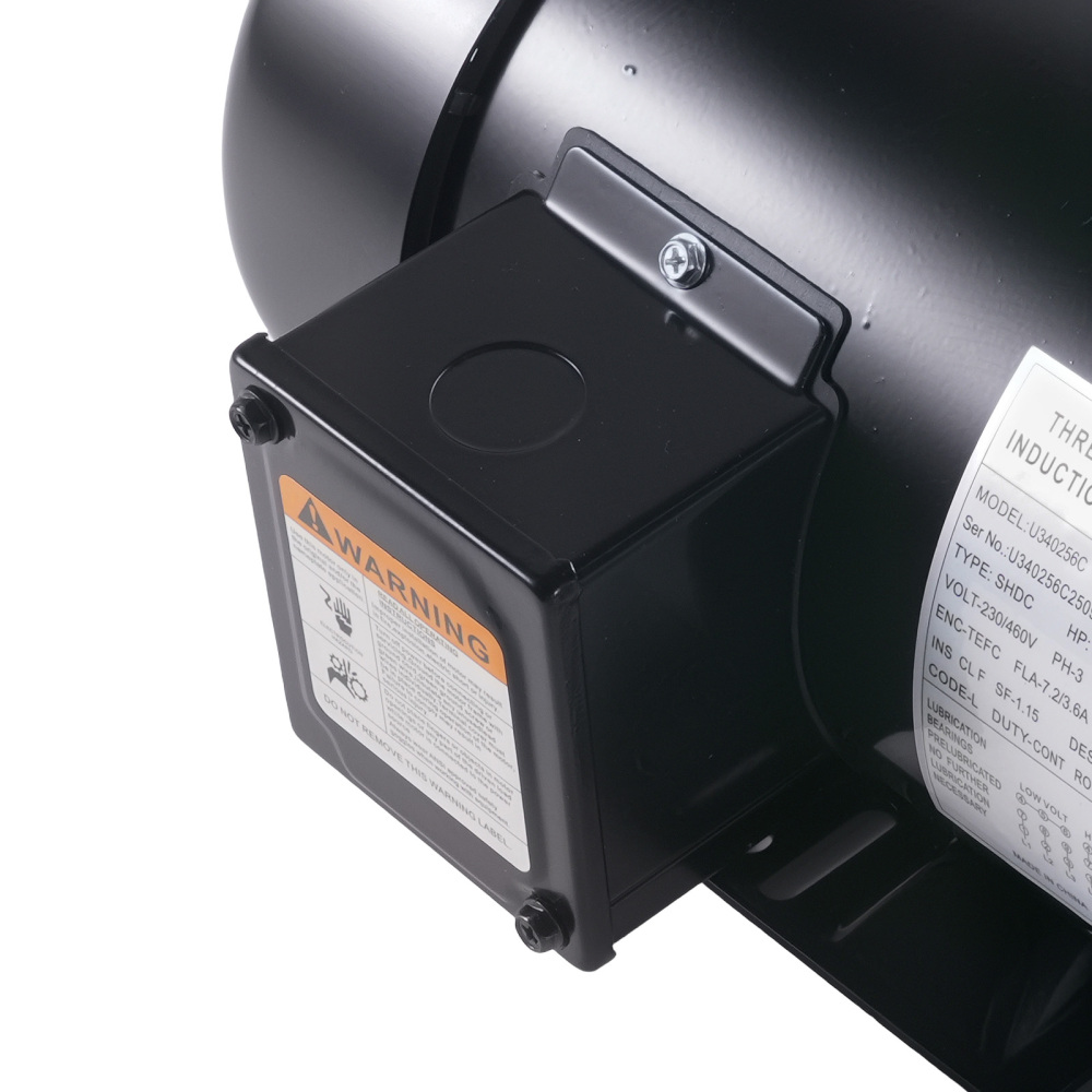2 HP 3 Phase Electric Motor 56C Frame 1800 RPM TEFC 230 / 460 Volt compatible for AC Motor