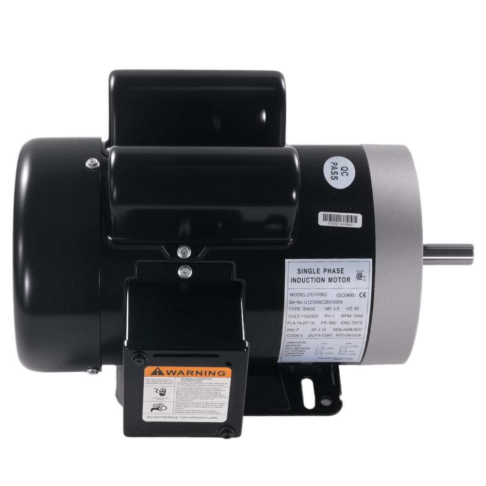 1.5HP Electric Motor 3450RPM 56C Frame 1-Phase 5/8 Keyed Shaft 115V/230V