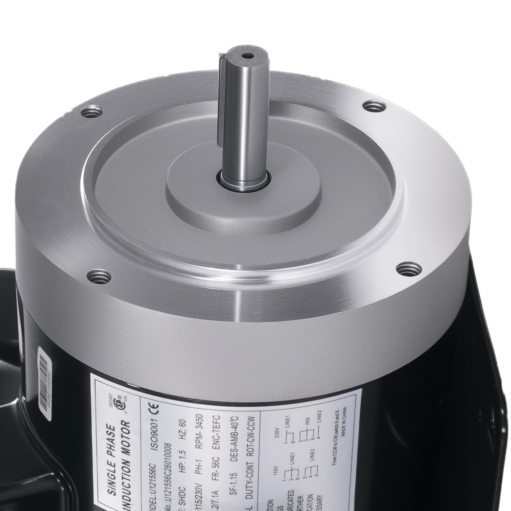 1.5HP Electric Motor 3450RPM 56C Frame 1-Phase 5/8 Keyed Shaft 115V/230V