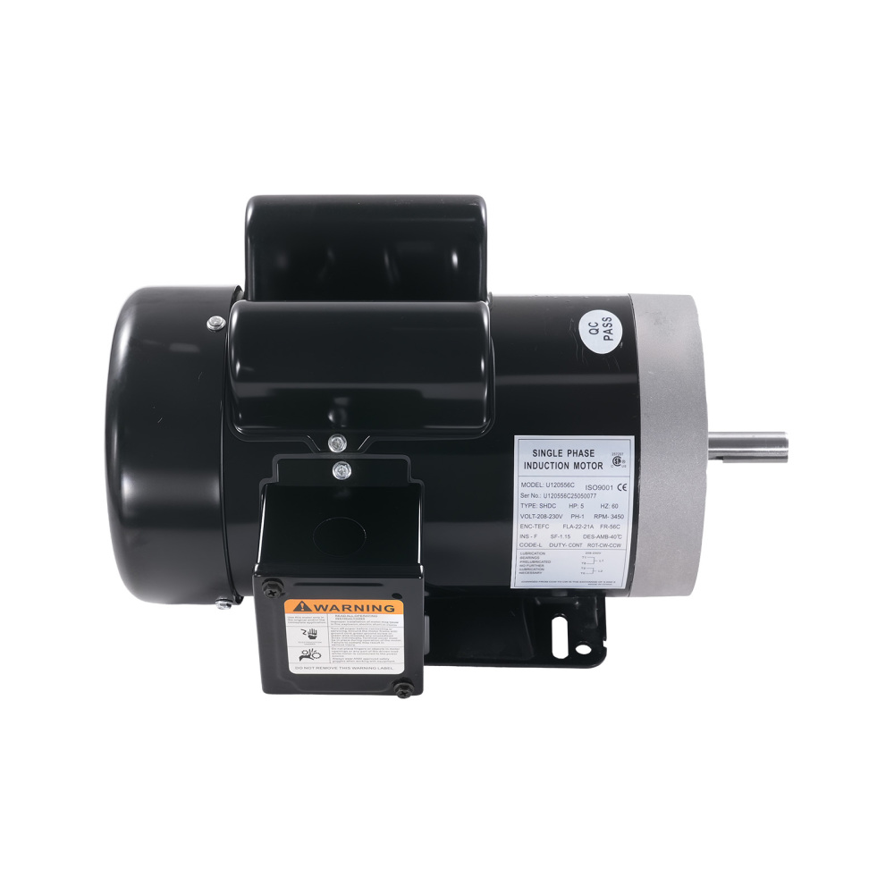 5HP Air Compressor Electric Motor 230V 3450RPM 56C Frame CW/CCW Rotation