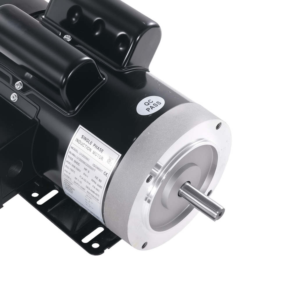 5HP Air Compressor Electric Motor 230V 3450RPM 56C Frame CW/CCW Rotation