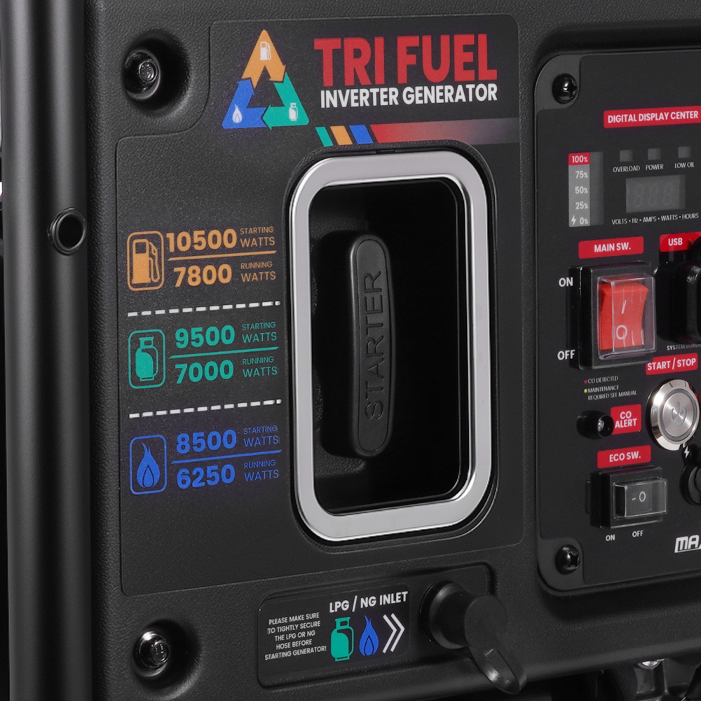 10500W Tri Fuel Inverter Generator Electric Start 120V/240V For Home Backup