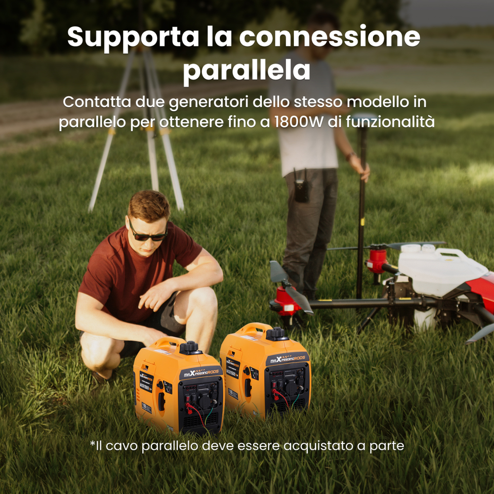 1200W Inverter Power Generator Gasoline Light 11.5kg Generatore per campeggio