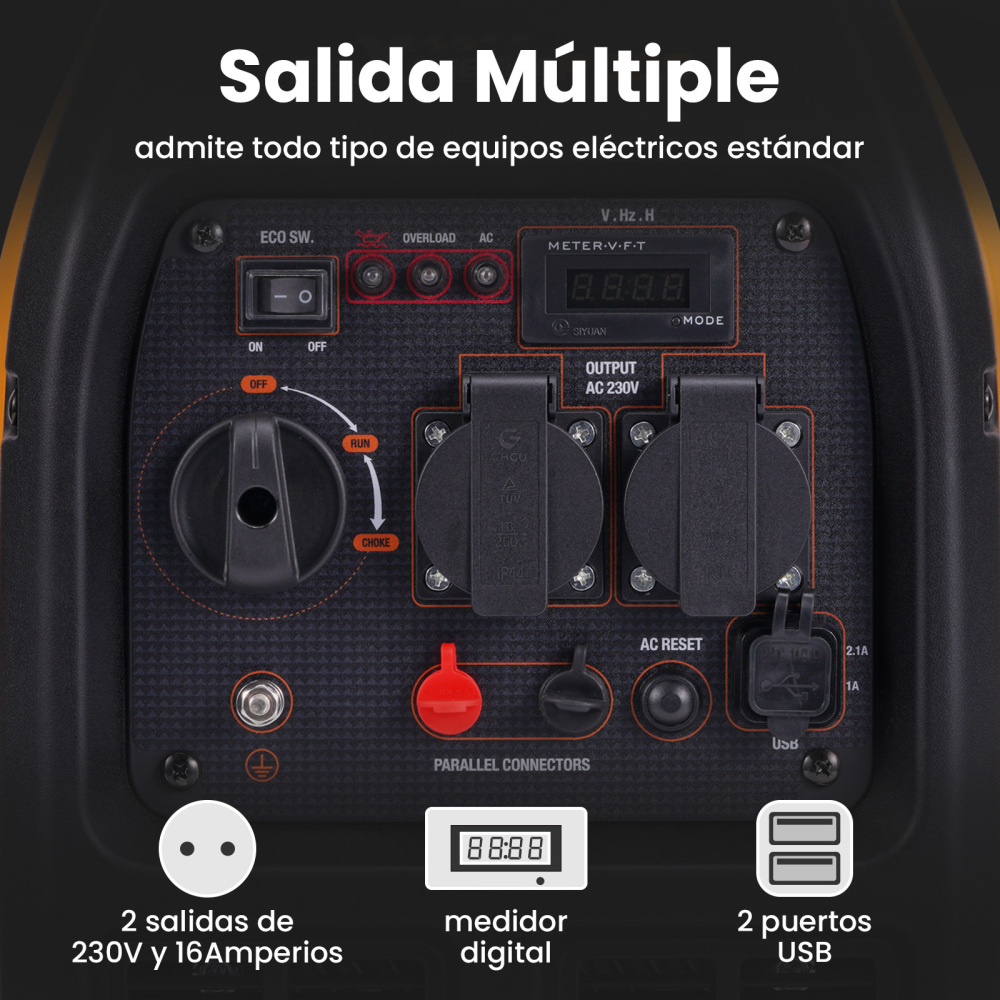 2300W Inversor Generador de energía Generador de energía de gasolina Luz 18,5k