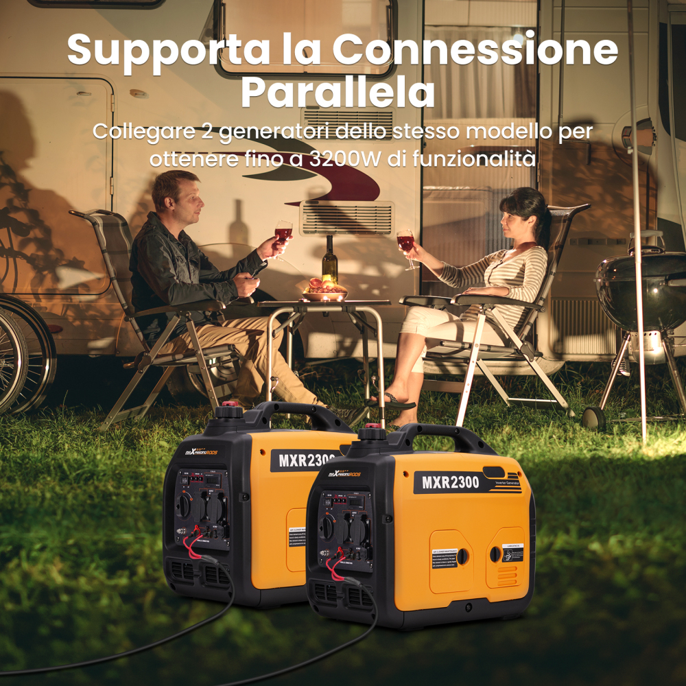 Generatore di corrente inverter 2300W Generatore di energia a benzina luce