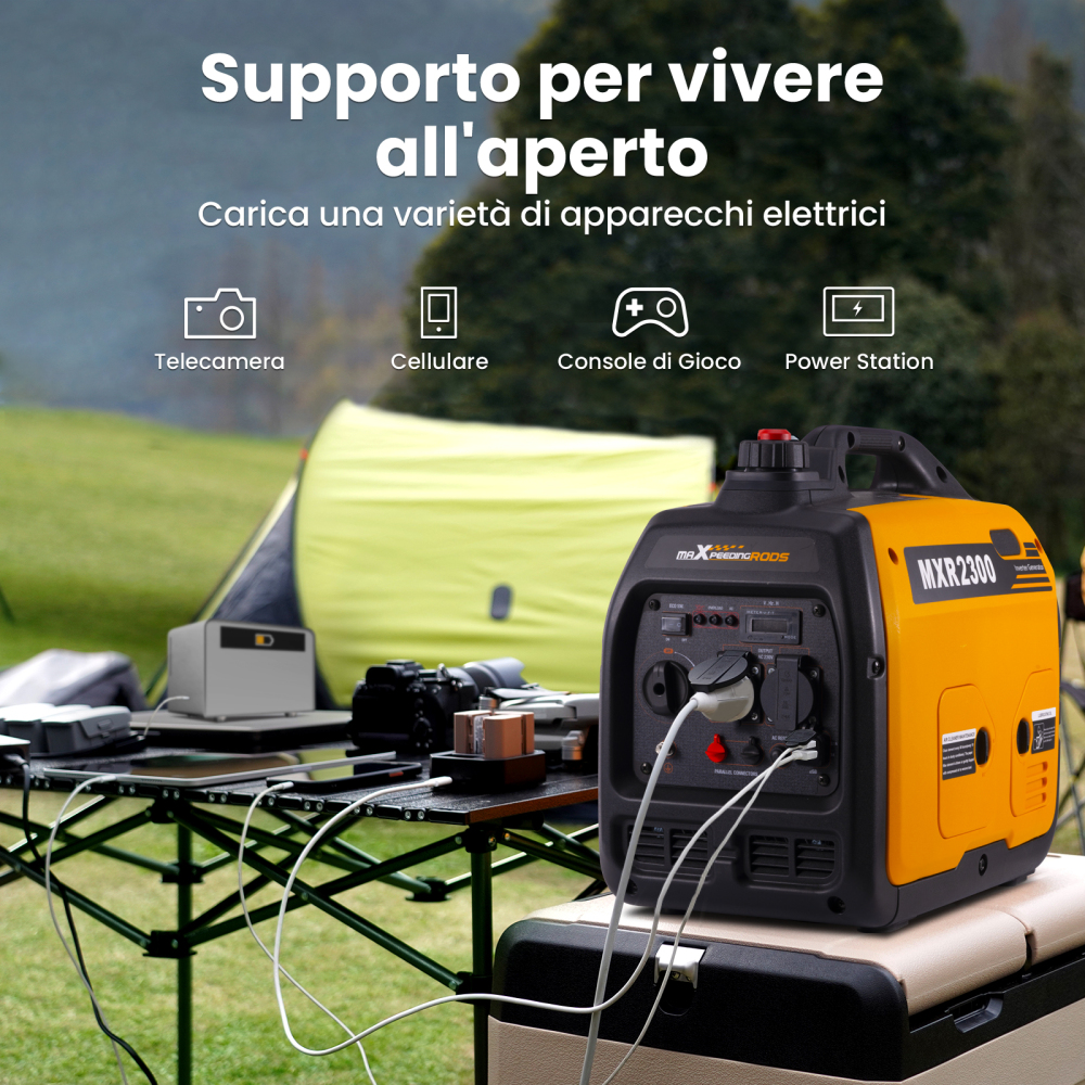 Generatore di corrente inverter 2300W Generatore di energia a benzina luce