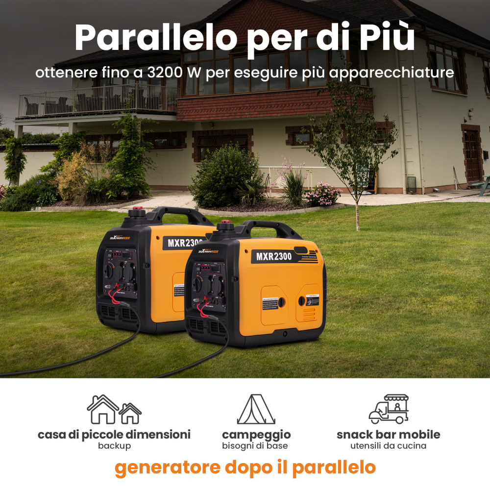 Generatore di corrente inverter 2300W Generatore di energia a benzina luce