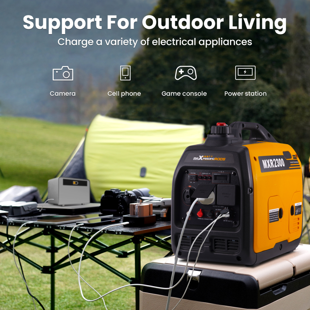 Super Quiet Portable Inverter Generator 2300W 4 Stroke Engine Camping