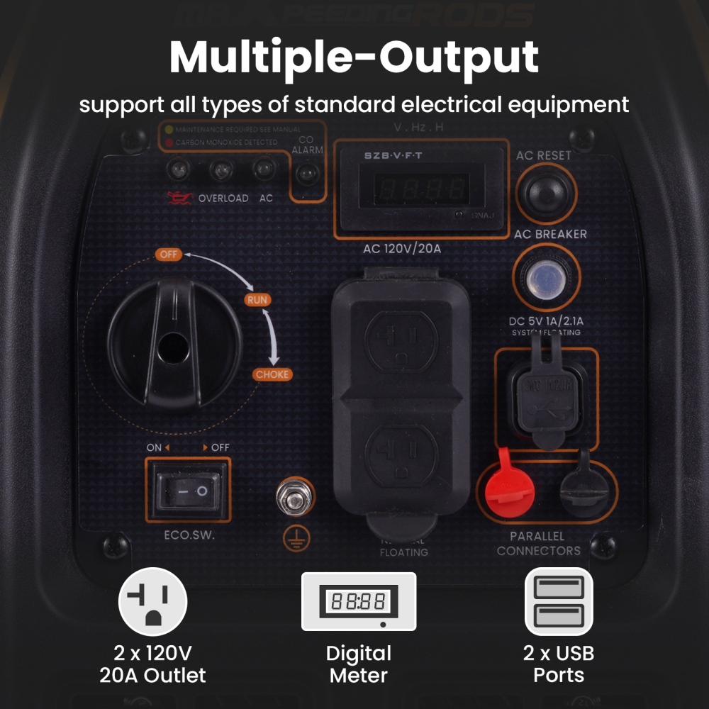 Portable Inverter Generator 2300 Watt Gas Powered Quiet Device