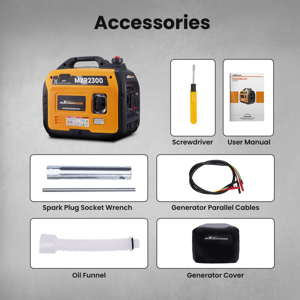 Portable Inverter Generator 2300 Watt Gas Powered Quiet Device
