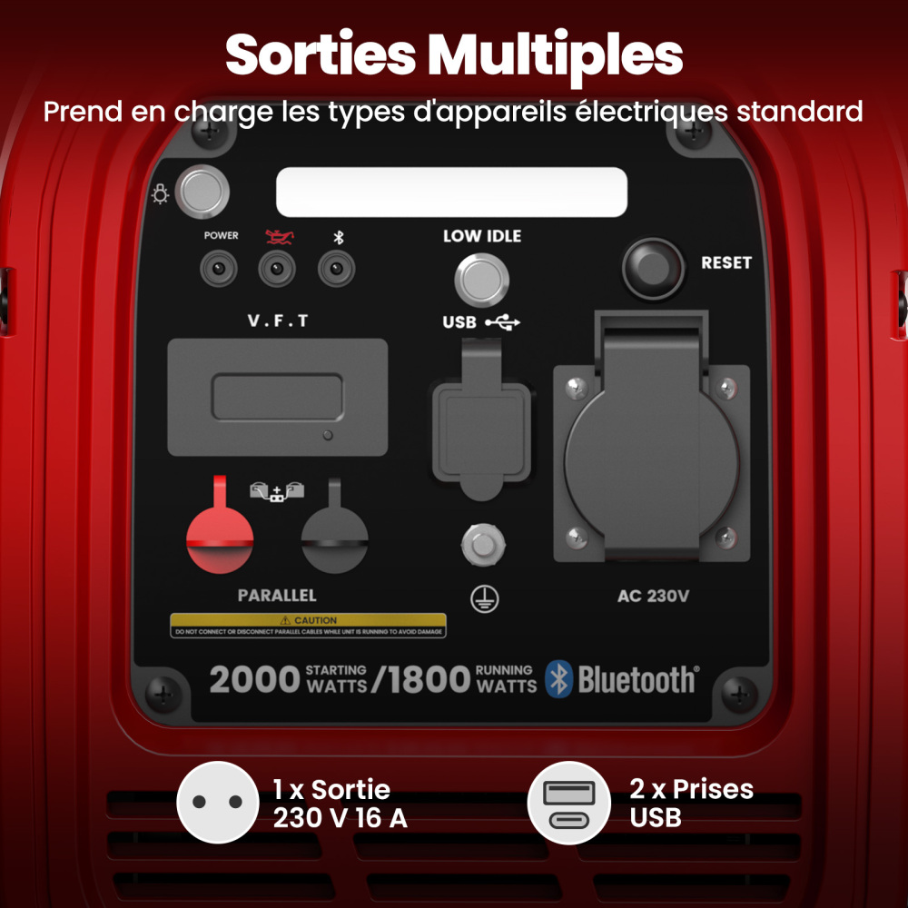 2KW Generatore Di Corrente Inverter Portatile Benzina Bluetooth Monitore