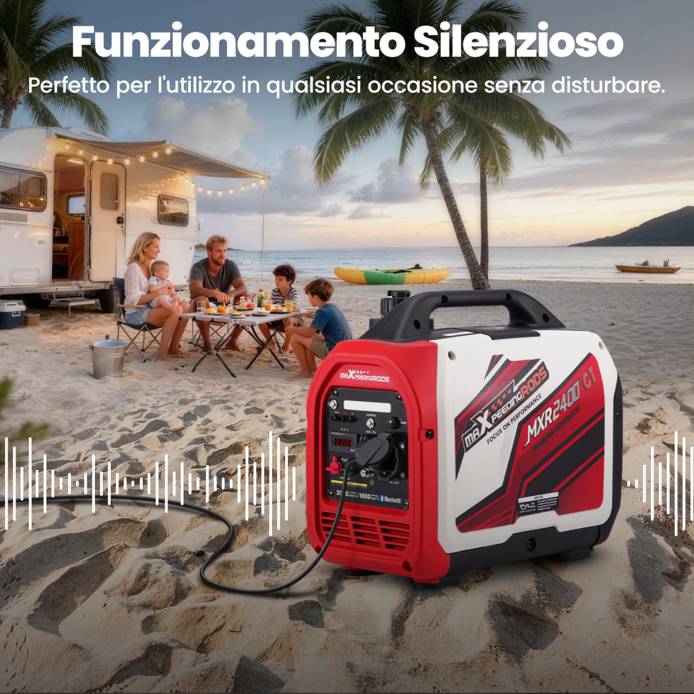 2KW Generatore Di Corrente Inverter Portatile Benzina Bluetooth Monitore