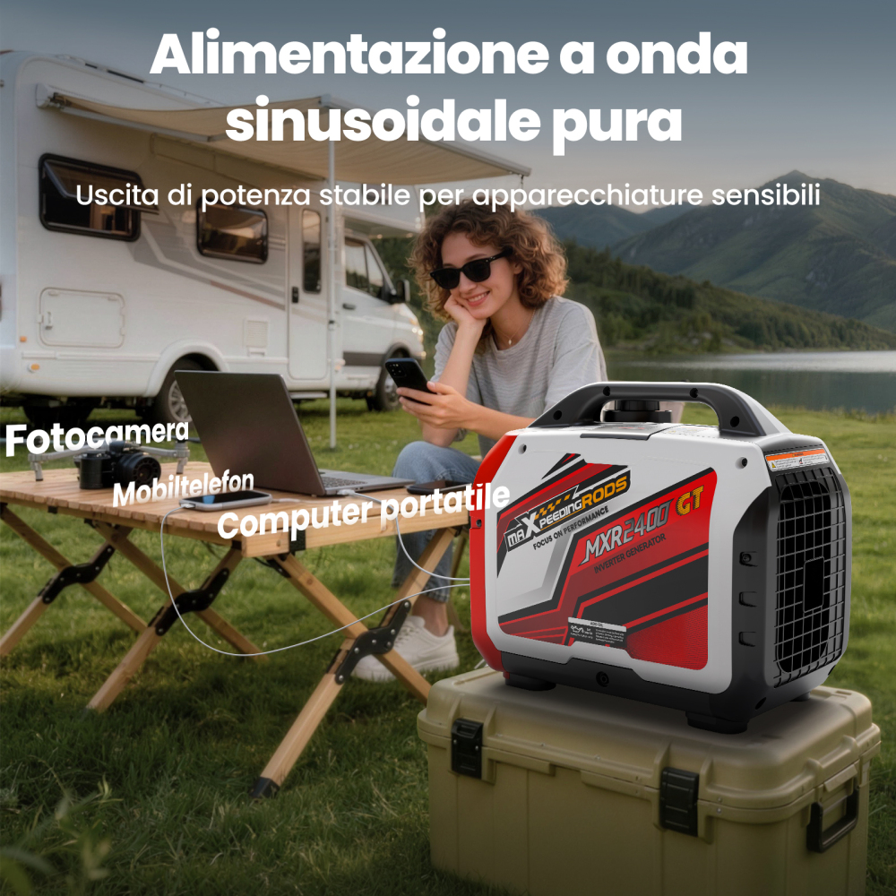 2KW Generatore Di Corrente Inverter Portatile Benzina Bluetooth Monitore