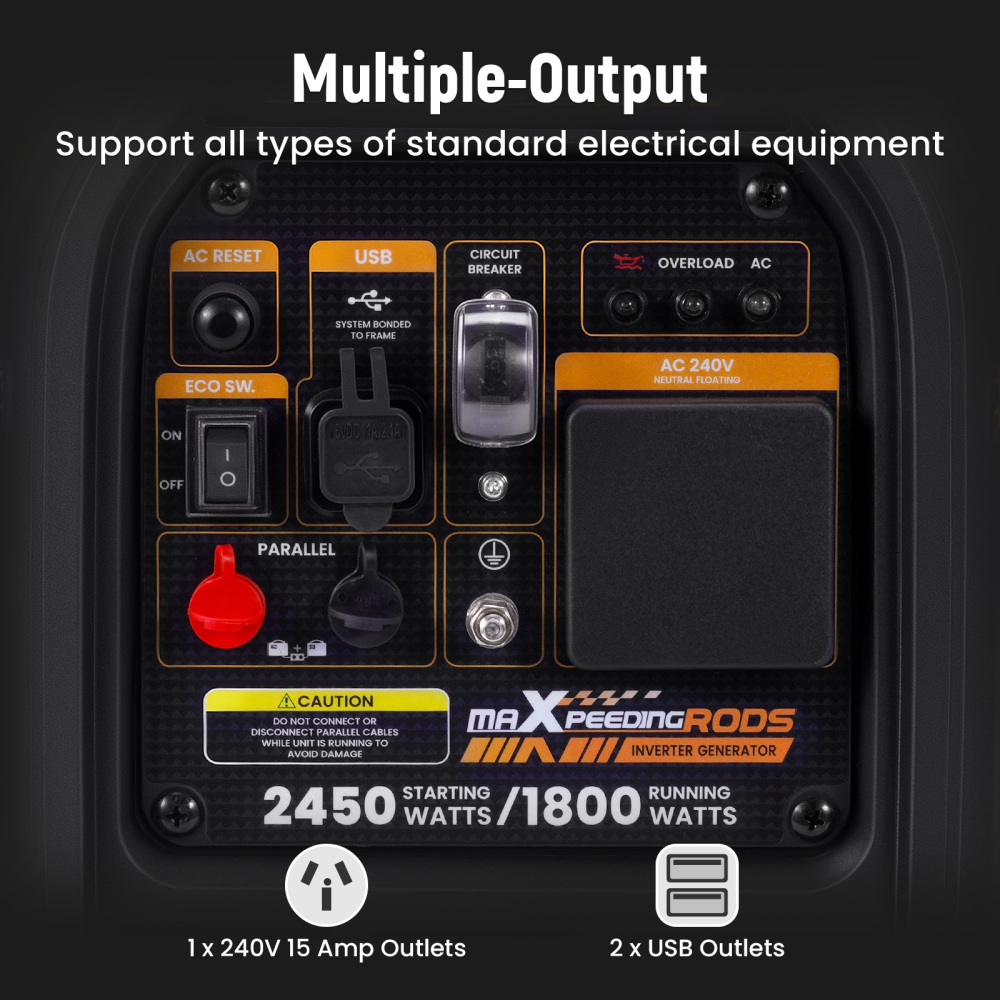 Inverter Generator 2350W Max silent generator portable Pure Sine camping Petrol