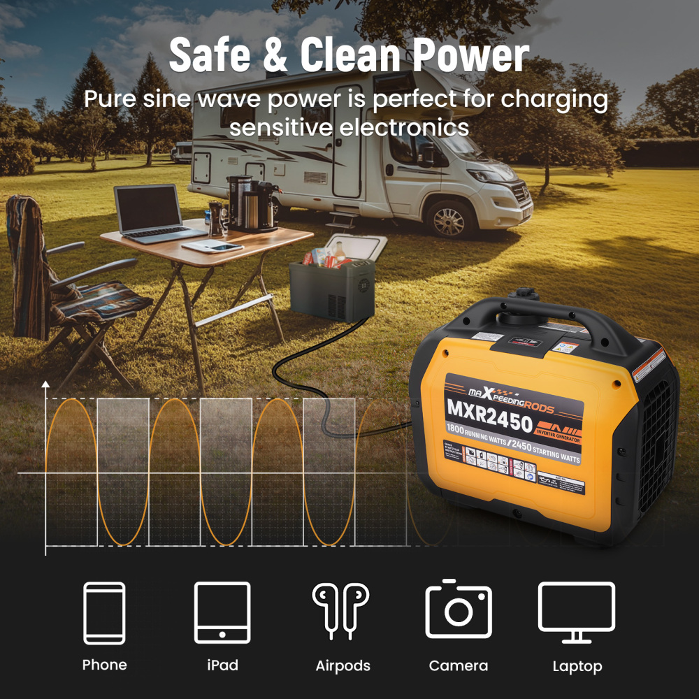 Inverter Generator 2350W Max silent generator portable Pure Sine camping Petrol