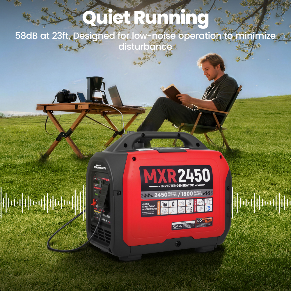 Quiet Inverter Probable Generator 2450W Gasoline Power Remote Start