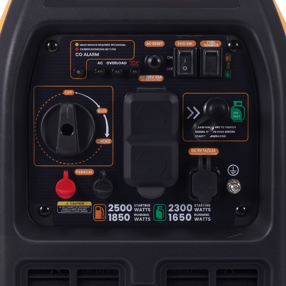 2500W Dual Fuel Inverter Generator Probable for Travel Trailers Camping